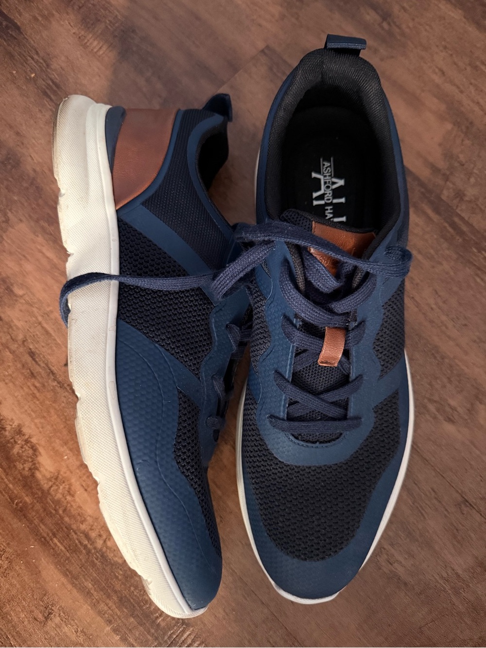 Navy and Brown Mesh Lace-Up Sneaker
